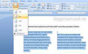 Cara Mudah Membuat Kolom Pada Microsoft Word 2007 Untuk Pemula