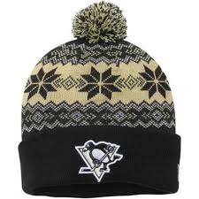 Mens Pittsburgh Penguins New Era Black Snowburst Cuffed Knit Hat With Pom Penguin Hat Pittsburgh Penguins Hats