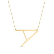 Sideways Uppercase Block Initial Necklace In 10k Gold Over Silver 1 Letter Zales