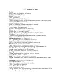 Ap Psych Exam Crib Notes Ap Psychology Psychology Exam Ap Psych