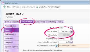 Changing An Employee S Salary Or Hourly Rate Myob Accountright Myob Help Centre
