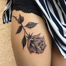 Rose Tattoo Ink Youqueen Girly Tattoos Rose Youqueen Girl Thigh Tattoos Small Thigh Tattoos Front Thigh Tattoos