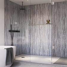 Showerwall Blue Toned Stone Waterproof Proclick Shower Wall Panel Shower Wall Panels Shower Wall Waterproof Shower Wall Panels