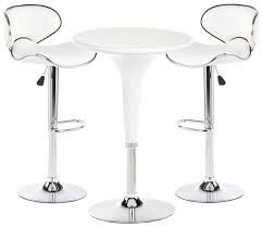 Pub Table Set With 1 Round Cocktail Table 2 Adjustable Leatherette Stools White Pub Table Sets Bar Table And Stools White Bar Stools