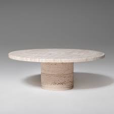 Knf zinnia round bistro table. Round Travertine Coffee Table By Up Up Italy 1970s 131156