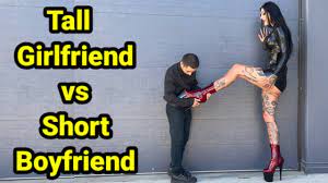 Tall Girlfriend vs Short Boyfriend height difference | tall woman short man  | tall woman lift carry - YouTube