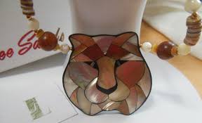 Vintage Lee Sands Tiger Necklace 20" Long W/Box NWOT