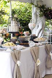 42 Wedding Dessert Table Ideas For Every Theme Wedding Forward Burlap Table Decorations Rustic Chic Wedding Decor Wedding Food Table