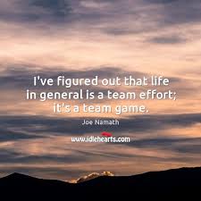 I Ve Figured Out That Life In General Is A Team Effort It S A Team Game Idlehearts