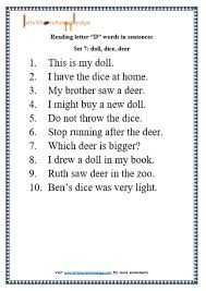 List of 798 words that are 8 letters and start with d. Kindergarten Reading Practice For Letter D Words In Sentences Printable Worksheets Lets Share Knowledge