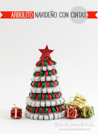 Arbolito Navideno Con Cintas Manualidades Manualidades Navidenas Artesanias De Navidad Diy