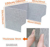 SAGIDAR Divisorio Acustico da Scrivania, Barriera Divisoria 60/80/100cm,  Pannelli Fonoassorbenti, Design su Tre Lati, Separatore per La Privacy ...