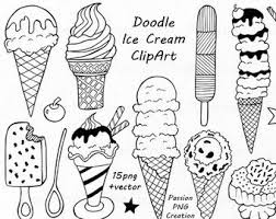 Black And White Ice Cream Cone Real Doodle Sweets Cliparttea Time Clip Art Dessert Doodles Png Ice Cream Clipart Doodles Doodle Art