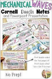 Scaffolded Notes For Teaching About Mechanical Waves Transverse And Longitudinal Cornell Doodle Notes Co Doodle Notes Mechanical Wave Note Taking Strategies