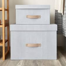 Bigso Grey Woodgrain Storage Boxes Storage Boxes Wardrobe Storage Boxes Storage Boxes With Lids