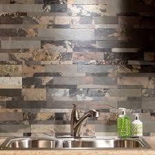 Learn how easy it is to install peel and stick backsplash tiles for an affordable bathroom remodel. Aspect Medley Slate Peel And Stick Stone Backsplash 15 Sq Ft Kit Overstock 12376671
