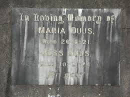 The marías are an indie pop band from los angeles, california, composed of puerto rican lead singer maría zardoya and los angeles native and drummer josh conway. Headstones Duus Jess And Maria Nee Clausen Queensland Family Trees