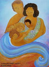 Family Image Family Painting Big Painting Large Painting Family Art Parenthood Art Family Of 5 A Beautiful Family Ooak Art Fine Art Painting Breastfeeding Art