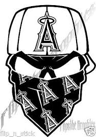 Angels Baseball Logo Black And White Decal Anaheim Angels Custom Car Tailgate Bumper Laptop Vinyl Sticker Anaheim Angels Angels Baseball Los Angeles Angels