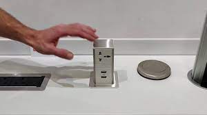 Eu standard pop up floor 2 socket + phone+ net copper electrical outlet 4 way. Automatic Pop Up Kitchen Socket Box15 Youtube
