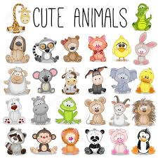 Mandala 15 animali da colorare scarica gratis greenmeit. Conjunto De Animales Divertidos Sobre Un Fondo Blanco Disegni Di Animali Carini Cuccioli Di Animale Animali