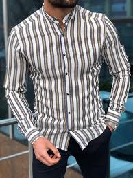 Buy Yellow Slim Fit Striped Casual Shirt By Gentwith Com In 2020 Slim Fit Casual Shirts Shirts Fitted Denim Shirt