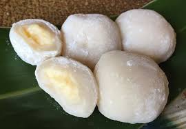Custard Daifuku Mochi Custard Rice Cake Filling Japan Update Custard Mochi Recipe Rice Cakes Mochi Recipe