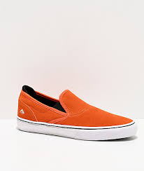 Emerica X Bronson Wino G6 Orange Slip On Skate Shoes