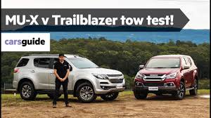 isuzu mu x vs holden trailblazer 2019 review tow test