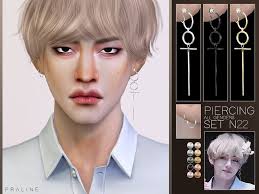 Piercings In 10 Colors For All Genders Inspired By Bts 39 V Taehyung Found In Tsr Category 39 Sims 4 Female Earrings 39 Sims 4 Piercings Sims 4 Sims