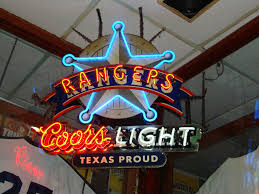Beer Sign Coors Light Texas Rangers Baseball Dallas Texas