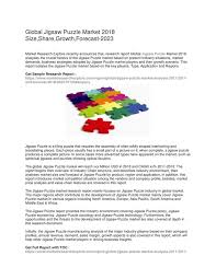 Panjiva uses over 30 international data sources to help you find qualified vendors of south african puzzle. My Publications Global Jigsaw Puzzle Market 2018 Size Share Growth Forecast 2023 Page 1 Created With Publitas Com