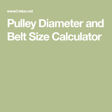 pulley diameter and belt size calculator lawn mower in