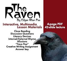Make Edgar Allan Poe S Classic Poem The Raven Come Alive For Your Students With This 42 Slide Lecture And 4 Page Pdf Of Poetry Lessons Poe Edgar Allan Poe