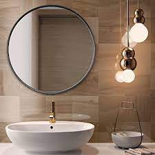 Unlike other manufacturers, we are not using. Amazon Com Clavie 30 Inch Black Round Wall Mirror Metal Framed Bathroom Mirror Wall Mounted Circle Mirror For Living Room Bedroom Entry Vanity Mirror Of Modern Style Home Kitchen