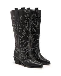 Malvin Cowboy Boot Black Smooth