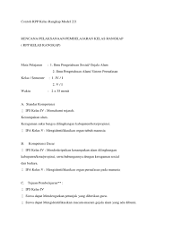 Contoh rpp kelas rangkap model 221. Contoh Rpp Kelas Rangkap Model 221 Ipa K