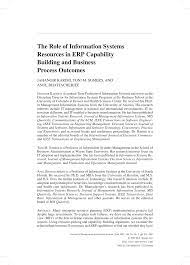 Pdf) The Impact Of Erp Implementation On Business Process Outcomes: A  Factor-Based Study