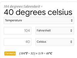 The online fahrenheit to celsius (f to c) converter is used to convert temperature from fahrenheit (℉) to celsius (℃). Convert 104 Degree Fahrenheit In To Degree Celcious Brainly In