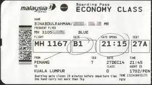 The type of boarding pass. Malaysia Airlines Boarding Pass 2014 Domestic Flight