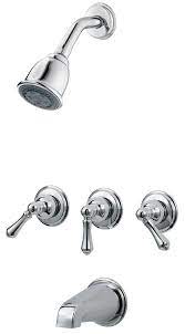 Spray / shower outlets create a spray pattern similar to a shower head. Pfister 3 Handle Thermostatic Tub And Shower Faucet With Trim Reviews Wayfair