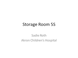 Storage Room 5s Sadie Roth Akron Childrens Hospital Ppt
