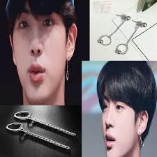 1pcs Kpop Korean Idol Boys Album Chain Drop Ball Chain Stud Man Women Earrings Chain Earrings Id Long Chain Earrings Chain Earrings Fashion Jewelry Earrings
