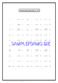 Squares Cubes Square Root Chart Pdf Free 2 Pages