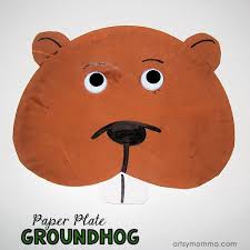 Paper Plate Groundhog Face Craft For February Craft For Preschoolers Preschool Crafts February Crafts Animal Crafts For Kids