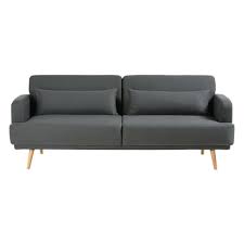 Dezente töne wie grau, beige, dunkelbraun oder schwarz passen zu den meisten einrichtungen und lassen sich wahlweise dezent oder bunt und. Ausziehbares 3 Sitzer Sofa Grau Elvis Maisons Du Monde
