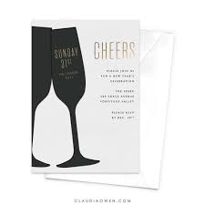 Dinner usually refers to what is in many western cultures the largest and most formal meal of the day, which some westerners eat in the evening. Cheers New Year 39 S Party Invitation Champagne Glass Cocktail Par Claudia Owen