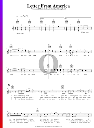 Select your song and play online! Letter From America Sheet Music Piano Voice Guitar Pdf Download Streaming Oktav