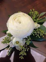 Mom S Corsage White Ranunculus Eucalyptus Wrist Corsage Wrist Corsage Wedding Wrist Corsage Prom