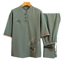 Amazon.co.jp: NA 夏のカジュアル半袖シャツメンズ中国風のコットンリネンシャツ+パンツセットオスのTシャツトラックスーツ服  (Color : A, Size : XXX-Large) : ファッション